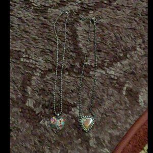 Silvertone Metal Heart Necklaces